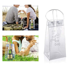 3pcs Ice Wine Bag Portable Collapsible Clear Wine Pouch Cooler With Handle