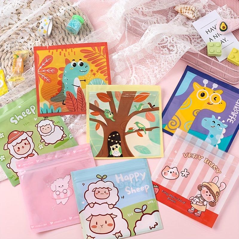 20pcs Animal Pattern Ziplock Cookie Bags for Baked Goods, Small Items