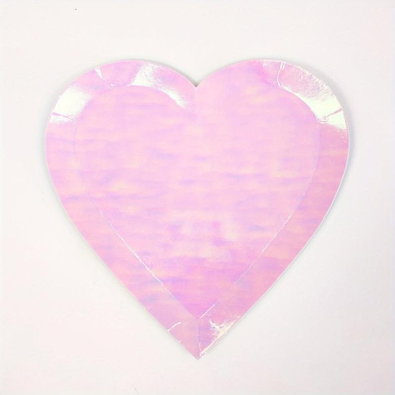 8pcs Pink Love Heart Lips Paper Plate Set