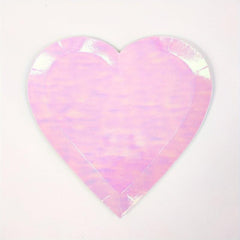 8pcs Pink Love Heart Lips Paper Plate Set