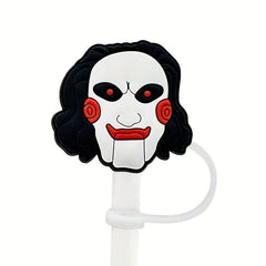 5pcs Horror Clown Silicone Straw Plug Halloween Decor
