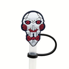 5pcs Horror Clown Silicone Straw Plug Halloween Decor