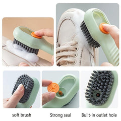 Soft Bristle Cleaning Brush for Laundry Shoes with Automatic Liquid Adding