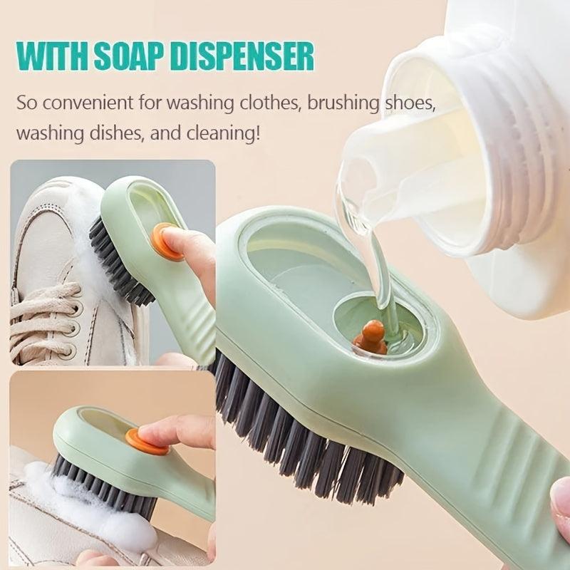Soft Bristle Cleaning Brush for Laundry Shoes with Automatic Liquid Adding