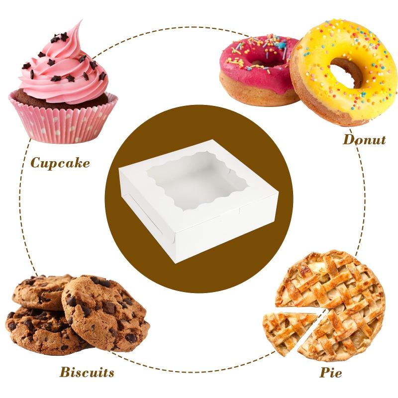 50pcs Strawberry Pastry Box with Window, 20x20x6