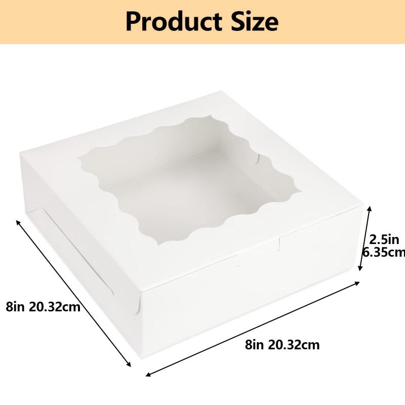 50pcs Strawberry Pastry Box with Window, 20x20x6