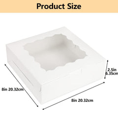 50pcs Strawberry Pastry Box with Window, 20x20x6