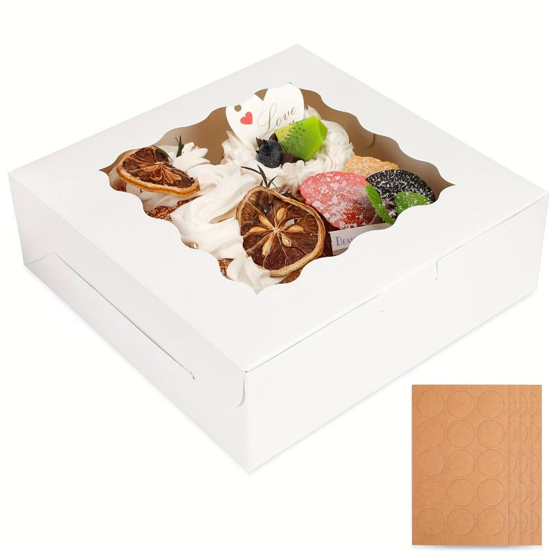50pcs Strawberry Pastry Box with Window, 20x20x6