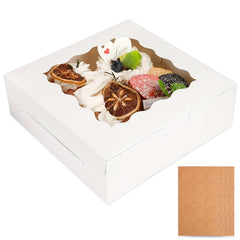 50pcs Strawberry Pastry Box with Window, 20x20x6