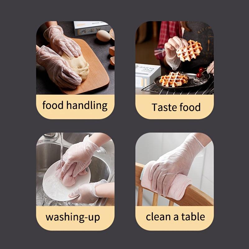 Chef Made Disposable Vinyl Gloves, Medium Size, Pack of 50