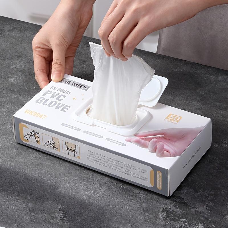 Chef Made Disposable Vinyl Gloves, Medium Size, Pack of 50