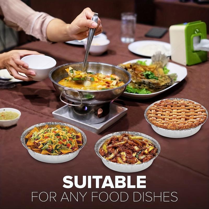 20pcs Round Aluminum Pans With Lid for Baking Parties Kitchen Gadgets