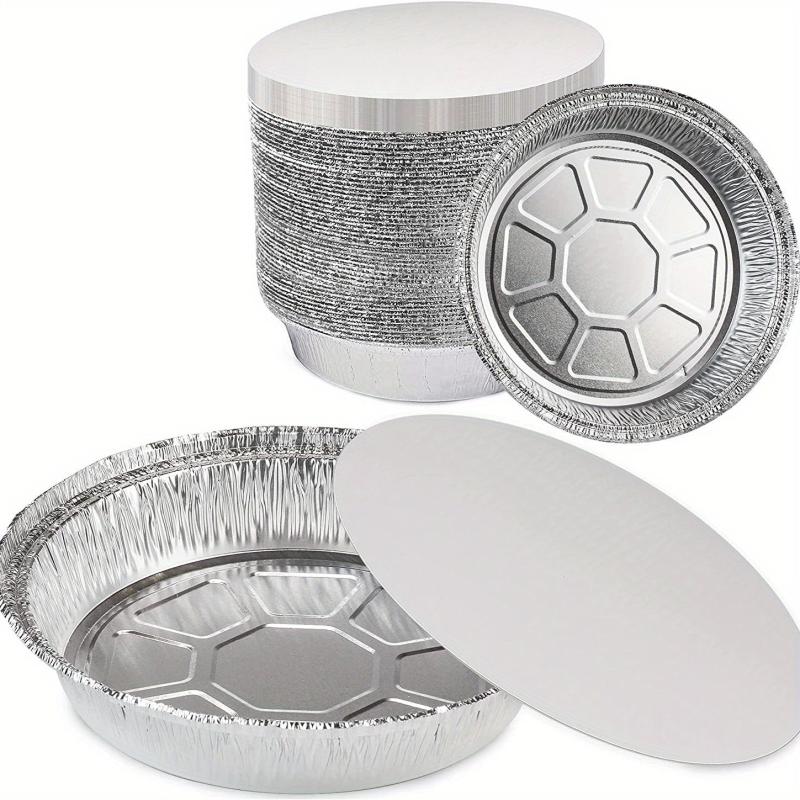 20pcs Round Aluminum Pans With Lid for Baking Parties Kitchen Gadgets
