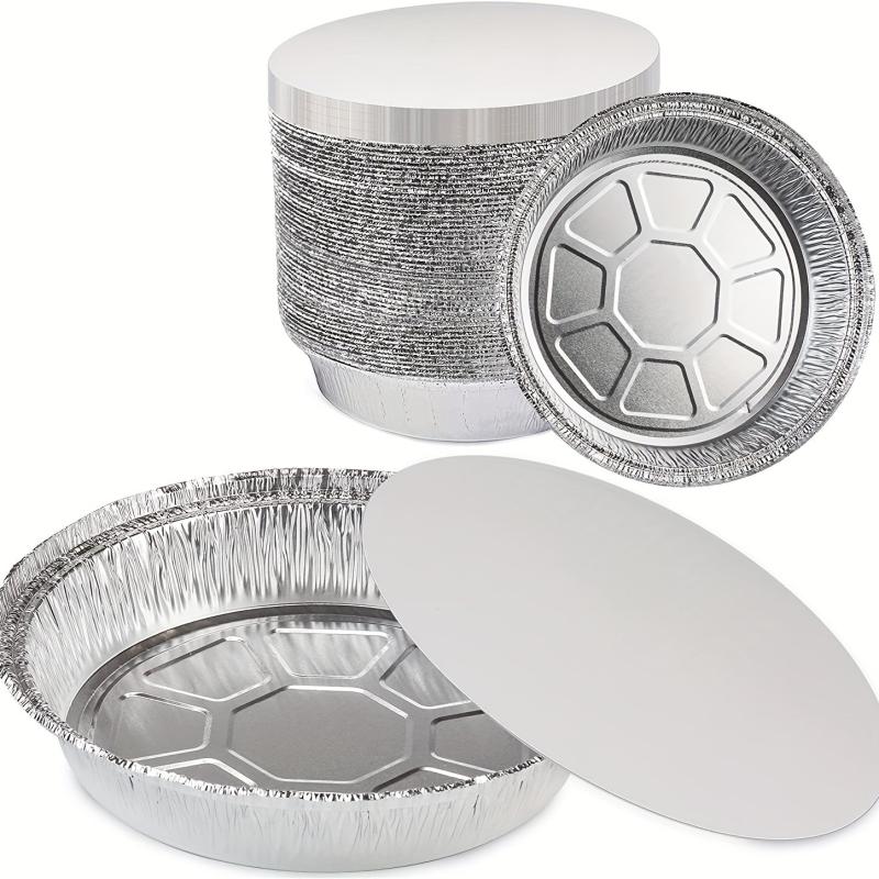 20pcs Round Aluminum Pans With Lid for Baking Parties Kitchen Gadgets