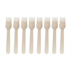 8pcs Wooden Fork Spoon Kitchen Utensils Supplies