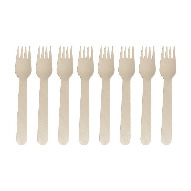 8pcs Wooden Fork Spoon Kitchen Utensils Supplies