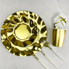 40pcs Disposable Dinnerware Set - Paper Plates, Napkins, Cups