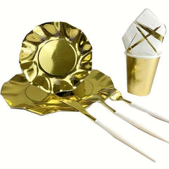 40pcs Disposable Dinnerware Set - Paper Plates, Napkins, Cups