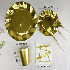 40pcs Disposable Dinnerware Set - Paper Plates, Napkins, Cups