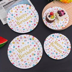 20pcs 17 22 Disposable Polka Dot Paper Tray, Waterproof Party Tray