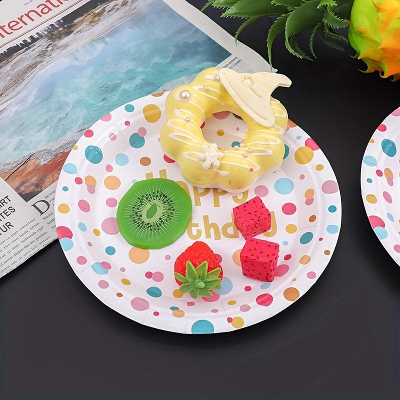 20pcs 17 22 Disposable Polka Dot Paper Tray, Waterproof Party Tray