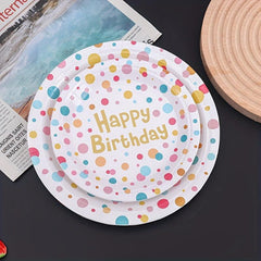 20pcs 17 22 Disposable Polka Dot Paper Tray, Waterproof Party Tray