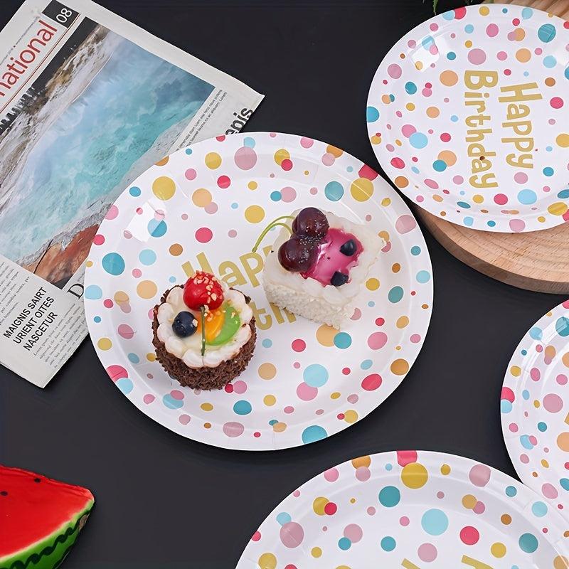20pcs 17 22 Disposable Polka Dot Paper Tray, Waterproof Party Tray