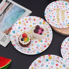 20pcs 17 22 Disposable Polka Dot Paper Tray, Waterproof Party Tray