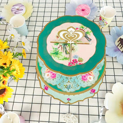 3 Tiers Vintage Paper Cupcake Stand for Birthday Party