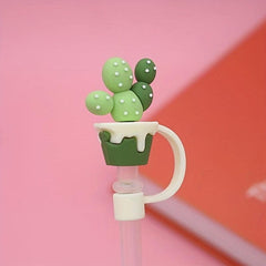 Silicone Straw Cover Reusable Cartoon Tips for 6-8mm Straws