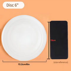50pc Biodegradable Natural Sugarcane Pulp Paper Plates Disposable Tableware