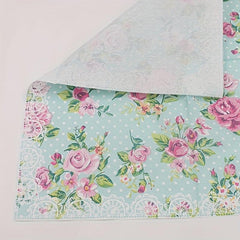 20pcs Disposable Rose Printed Square Napkins Party Printed Napkins