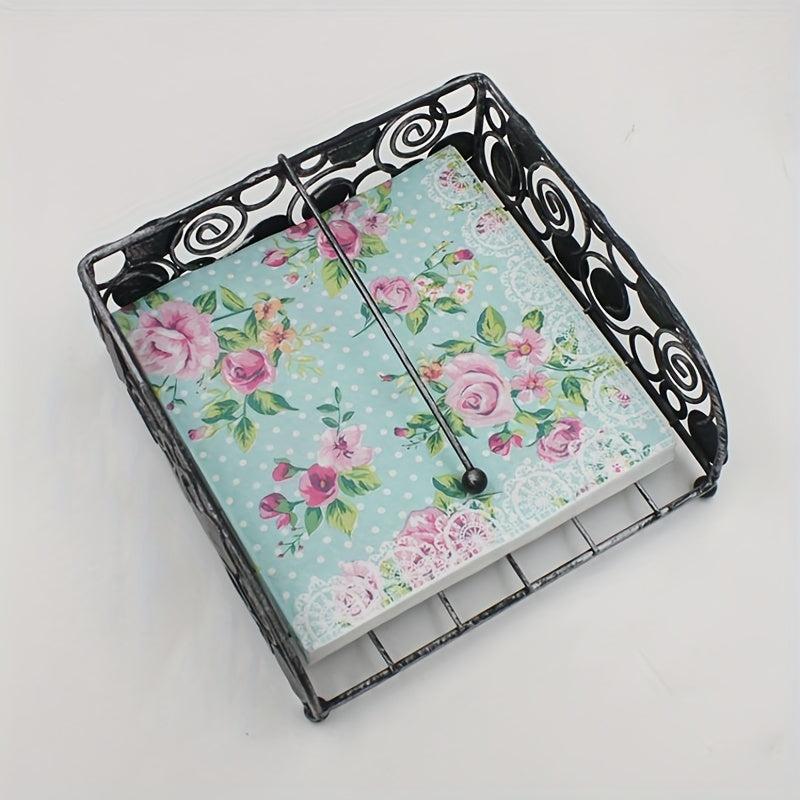 20pcs Disposable Rose Printed Square Napkins Party Printed Napkins