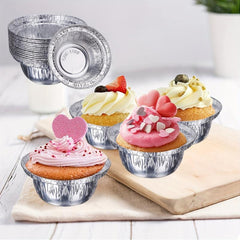 40pcs Disposable Aluminum Foil Tray Containers for Cakes 3.9x1.5 Inches