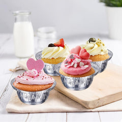 40pcs Disposable Aluminum Foil Tray Containers for Cakes 3.9x1.5 Inches