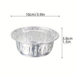 40pcs Disposable Aluminum Foil Tray Containers for Cakes 3.9x1.5 Inches
