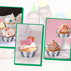 40pcs Disposable Aluminum Foil Tray Containers for Cakes 3.9x1.5 Inches