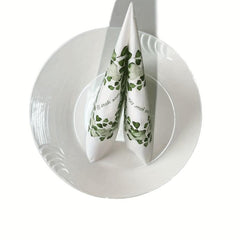 20pcs Stylish Eucalyptus Leaf Wreath Printed Napkins