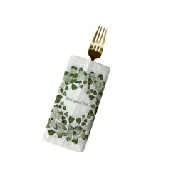20pcs Stylish Eucalyptus Leaf Wreath Printed Napkins