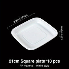 10pcs Disposable Unbreakable Plates for BBQ Party Dinner Travel Picnic