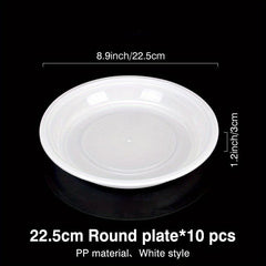 10pcs Disposable Unbreakable Plates for BBQ Party Dinner Travel Picnic