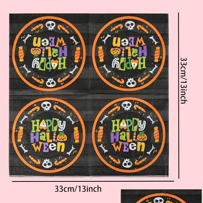 20pcs Halloween Party Napkins Paper Towels Decoration
