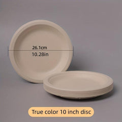 10pcs Disposable Sugarcane Plates 15 24 20 32 25 Natural Dinner Dessert Plates