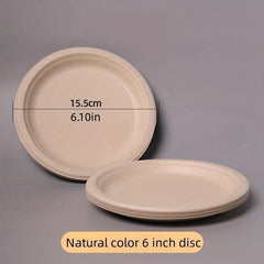 10pcs Disposable Sugarcane Plates 15 24 20 32 25 Natural Dinner Dessert Plates