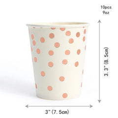 Rose Golden Party Supplies Happy Birthday Plates And Napkins Set