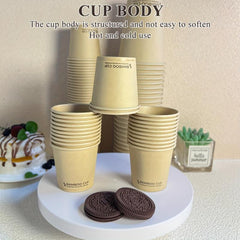 Disposable Paper Cups Bamboo Pulp Cups Anti Scald Drinking Cups for Events