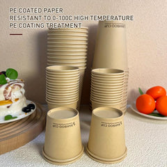 Disposable Paper Cups Bamboo Pulp Cups Anti Scald Drinking Cups for Events