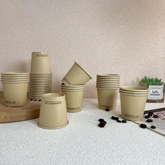 Disposable Paper Cups Bamboo Pulp Cups Anti Scald Drinking Cups for Events