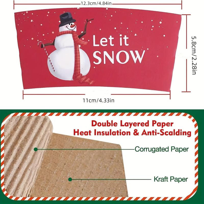 40pcs Christmas Coffee Cup Covers - Fits 12oz To 20oz Cups