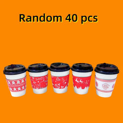 40pcs Christmas Coffee Cup Covers - Fits 12oz To 20oz Cups
